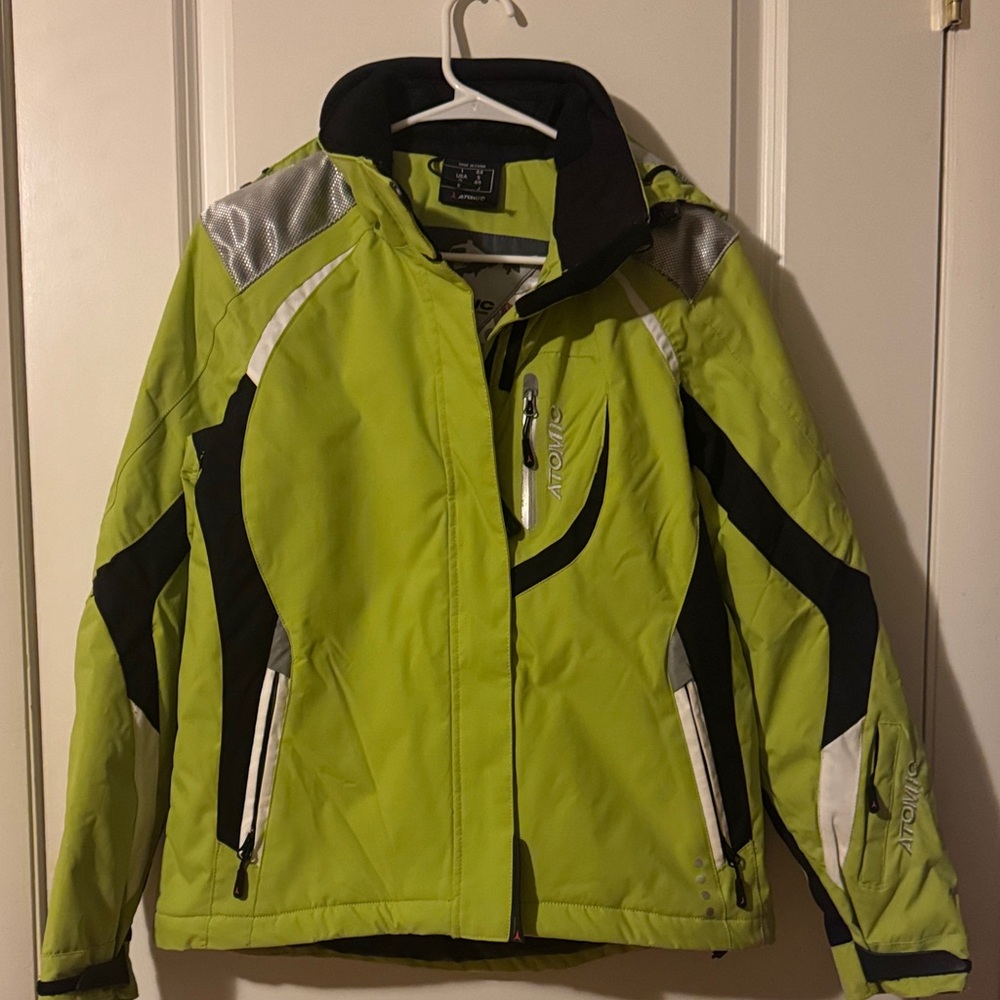 Women’s yellow atomic SM ski/snow jacket hooded‎ winter sport insulated outdoor
